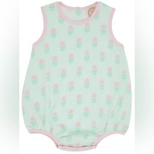 NWOT TBBC Beaufort Bonnet "Flowers for Friends" Pima Bubble Romper 3-6M